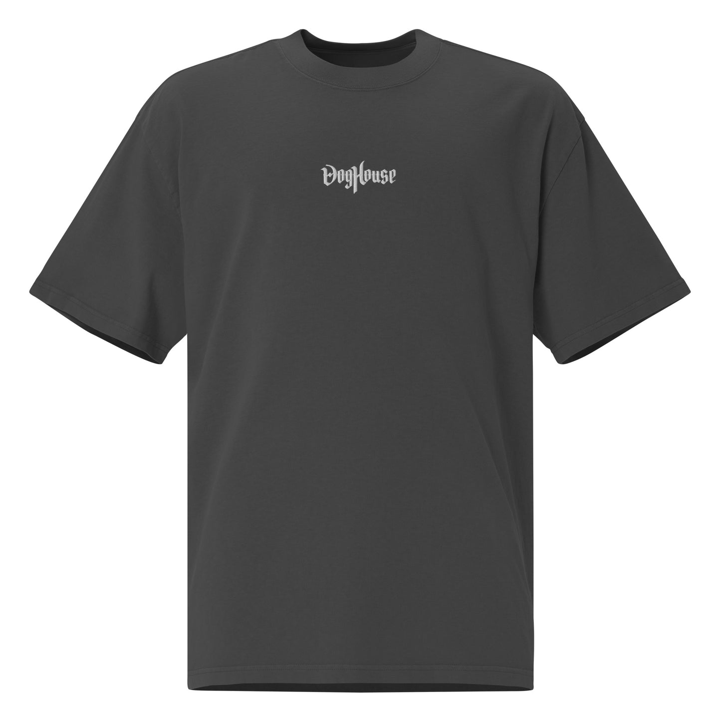 Oversized Tee - White Logo Embroidered