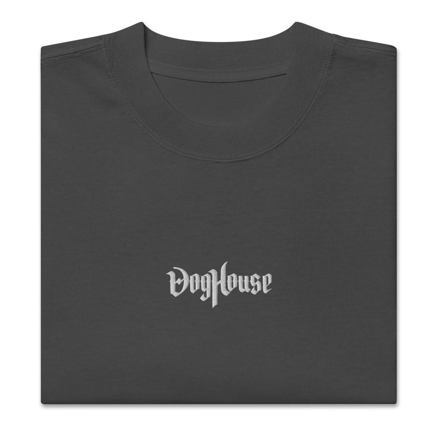 Oversized Tee - White Logo Embroidered