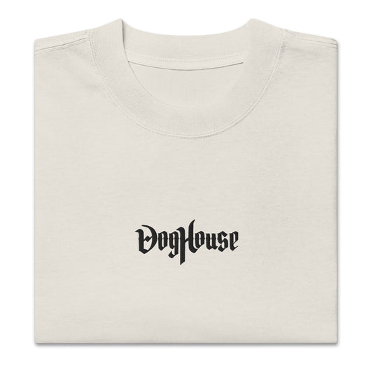 Oversized Tee - Black Logo Embroidered