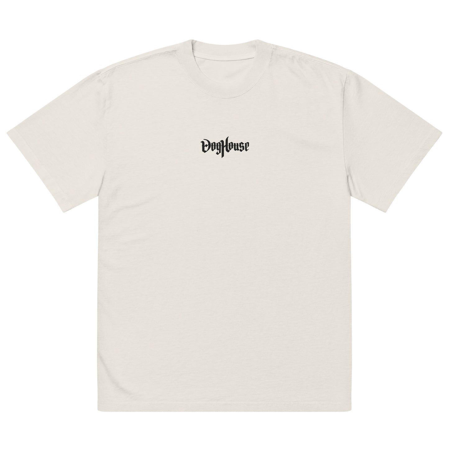 Oversized Tee - Black Logo Embroidered