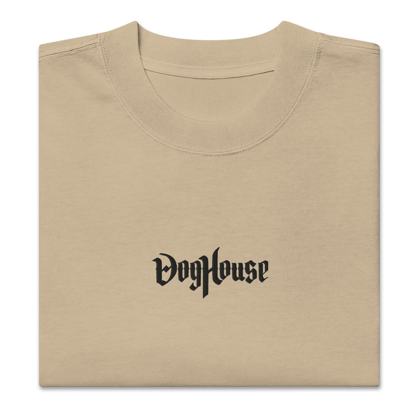 Oversized Tee - Black Logo Embroidered