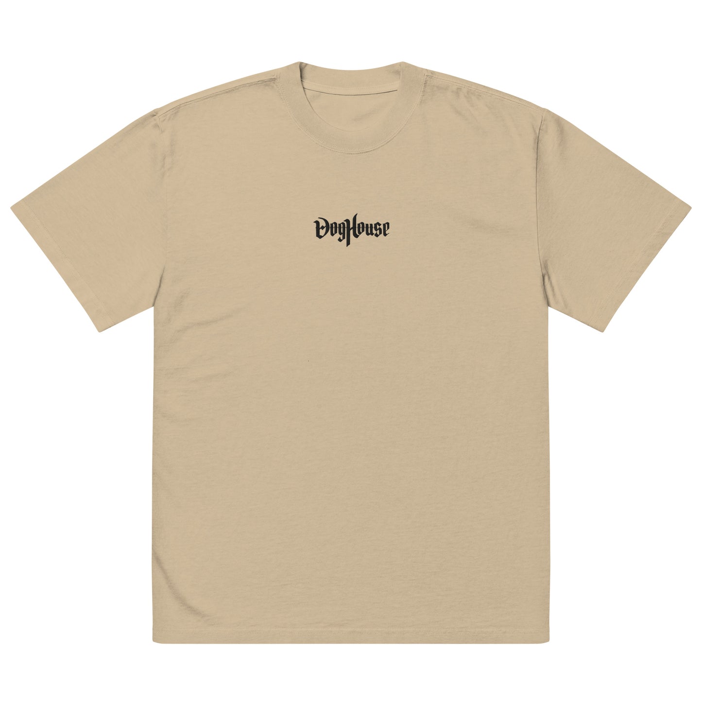 Oversized Tee - Black Logo Embroidered